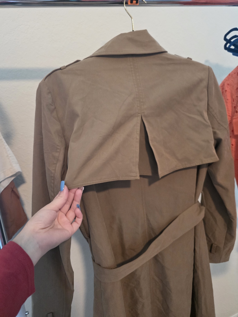 Guess Eco Women's Tan Double-Breasted Coat Women's Maya Unstructured Trench - Picture 8 of 9